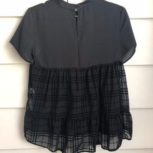 NWT Zara short sleeve peplum plaid blouse